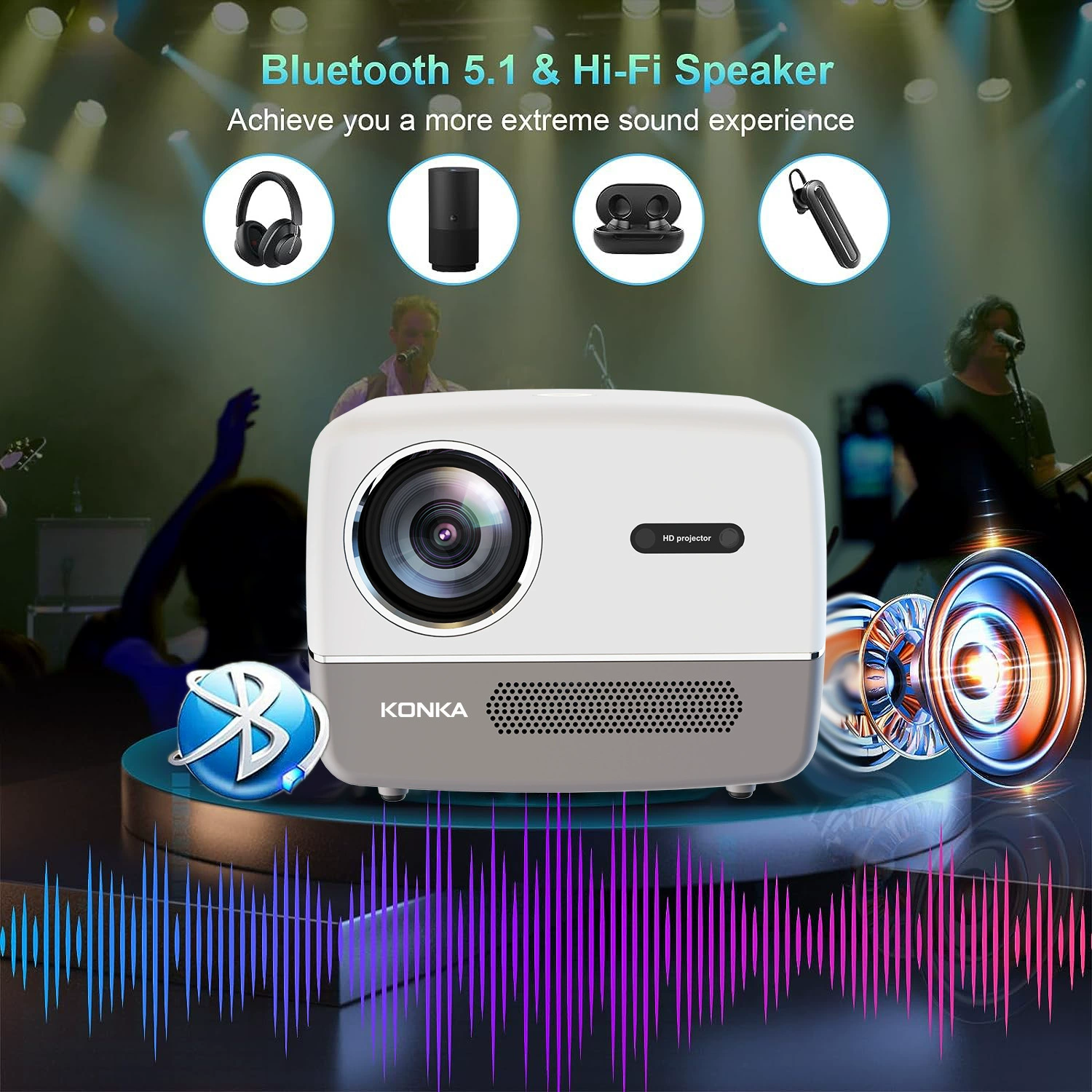 Глобальная внешняя торговля Konka E20Pro HD проектор 1080P дом Wall-проектор с автофокусом