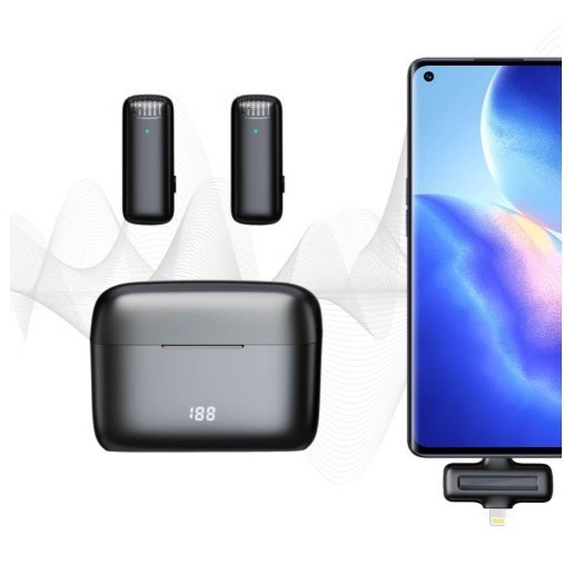 Transfronterizo j13pro collar clip tipo explosivo micrófono de un arrastrador de dos reductores de ruido con pantalla digital cargador de transmisión en vivo micrófono de grabación