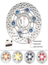 RPM220彩钉浮动碟 碟刹盘 骠骑福喜鬼火战速小牛N1电摩改装圆大碟