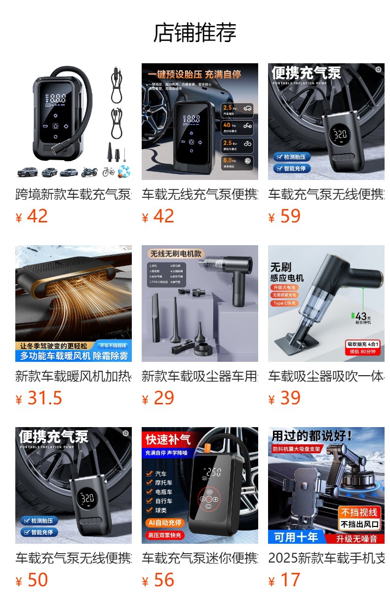 Portable Wireless Car Air Pump Electric Tire Inflator