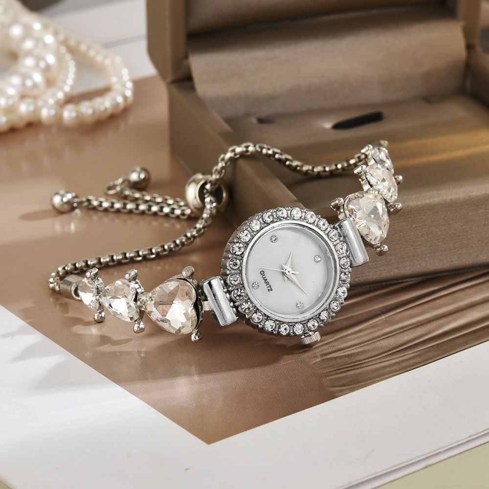 Nuevo reloj transfronterizo, amor multicolor, diamantes, estilo universitario, temperamento, decoración simple, reloj de pulsera perezoso, reloj de mujer