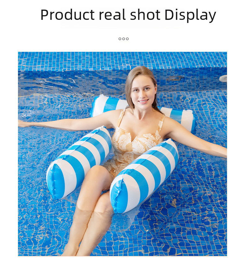 Cross-border spot three-tube inflatable floating row new products striped inflatable water bed large and small hammock water supplies recliner