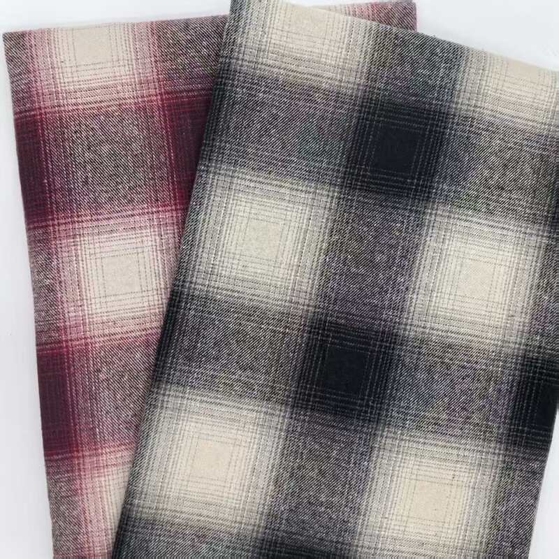 16-Count Cotton Flannel Yarn-Dyed Velvet Autumn and Winter Fashionable Men's and Women's Shirts and Children's Clothing Hazy Plaid Fabric in Stock