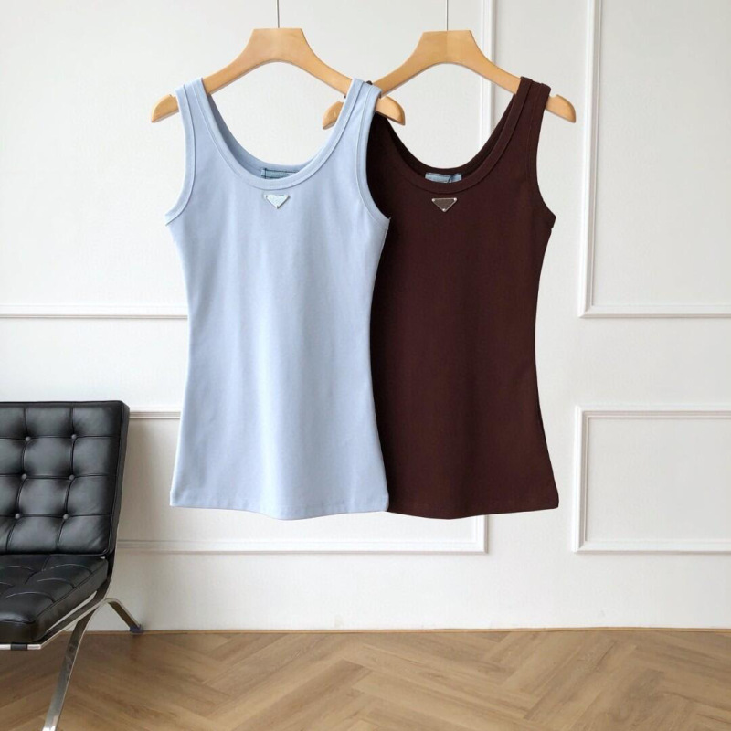Nanyou High-Quality P Home 2025 New Front and Rear U Vest Women's Triangle Logo Suspender Inner and Outer Tops Wholesale Price