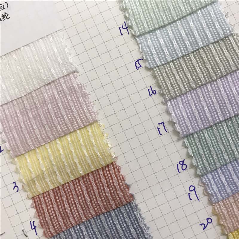 珍珠条梭织面料20个颜色现货供应厂家直销上衣套装时尚布料349712