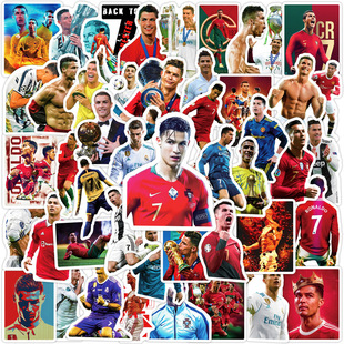 Ronaldo 50 new Ronaldo football star stickers laptop water cup waterproof stickers CR7