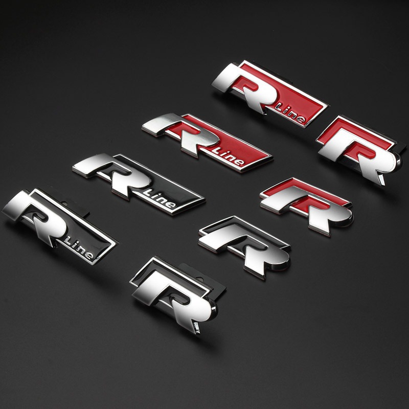 高尔夫CC尚酷迈腾速腾POLO改装R车标rline侧标车贴尾标中网标