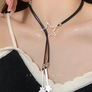Vintage Five-pointed Star Tassel Collar Women's Summer 2024 New Fashion Long Neck Band Sweet Cool Spice Chain