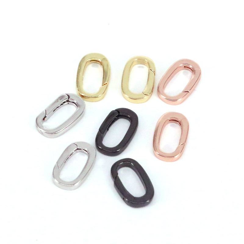 Wholesale Bag Accessories Button Copper Gold-plated Oval Spring Buckle display picture 2