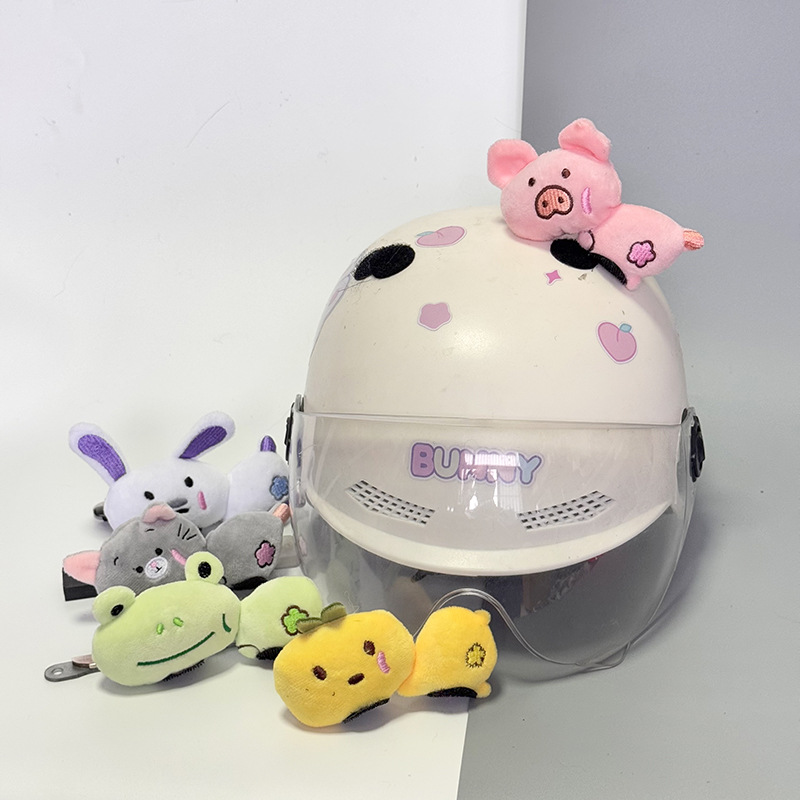 Cute Cartoon Piggy Rabbit Doll Sticker Summer Motorcycle Helmet Decoration Pet Kitten Puppy Car Sticker Decorative Sticker