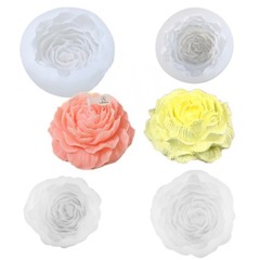 立体サイズの牡丹の花のシリカゲルの鋳型のバラの花のアロマキャンドルの拡香石の手作りの石鹸のゴムの鋳型