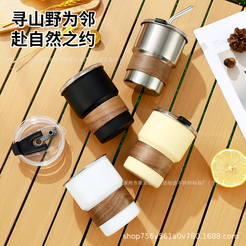 304 tazas de acero inoxidable personalizadas tazas de café tazas de cerveza con cubierta de tazas escaleras tazas de camping al aire libre tazas de mano tazas