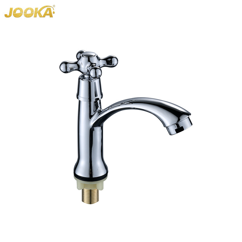Cross-Border Special Alloy Single Cold Basin Faucet Electroplated Plastic Handle Affordable Bathroom Faucet for Home Use