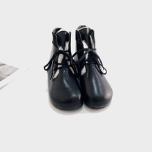 2025秋冬新款手工真皮女鞋森系复古圆头舒适软底羊毛保暖大棉鞋女