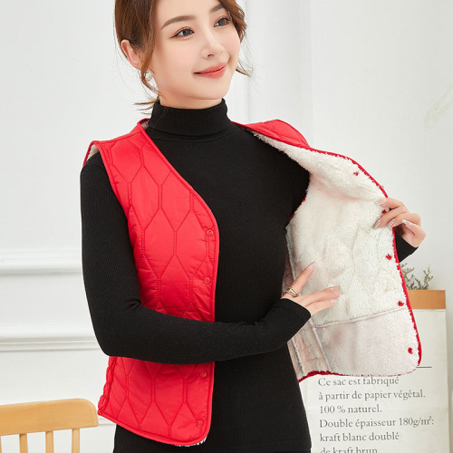 2025 New Arrival Women's Fleece-Lined, Thickened Down Vest: Slim Fit, Short Design, Warm Inner Layer with V-Neck—Versatile & Elegantly Chic