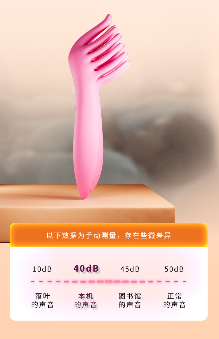 Touch-Vibrating Wand Massager, Silicone Body, Button Control, Pink — detail image 26