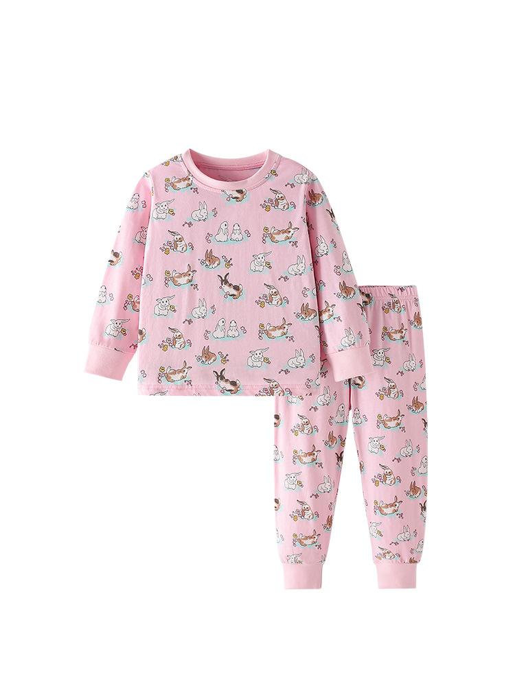 Traje de niña malwee transfronterizo otoño e invierno nuevo servicio a domicilio camiseta cintura elástica pantalones lindo estampado de dos piezas