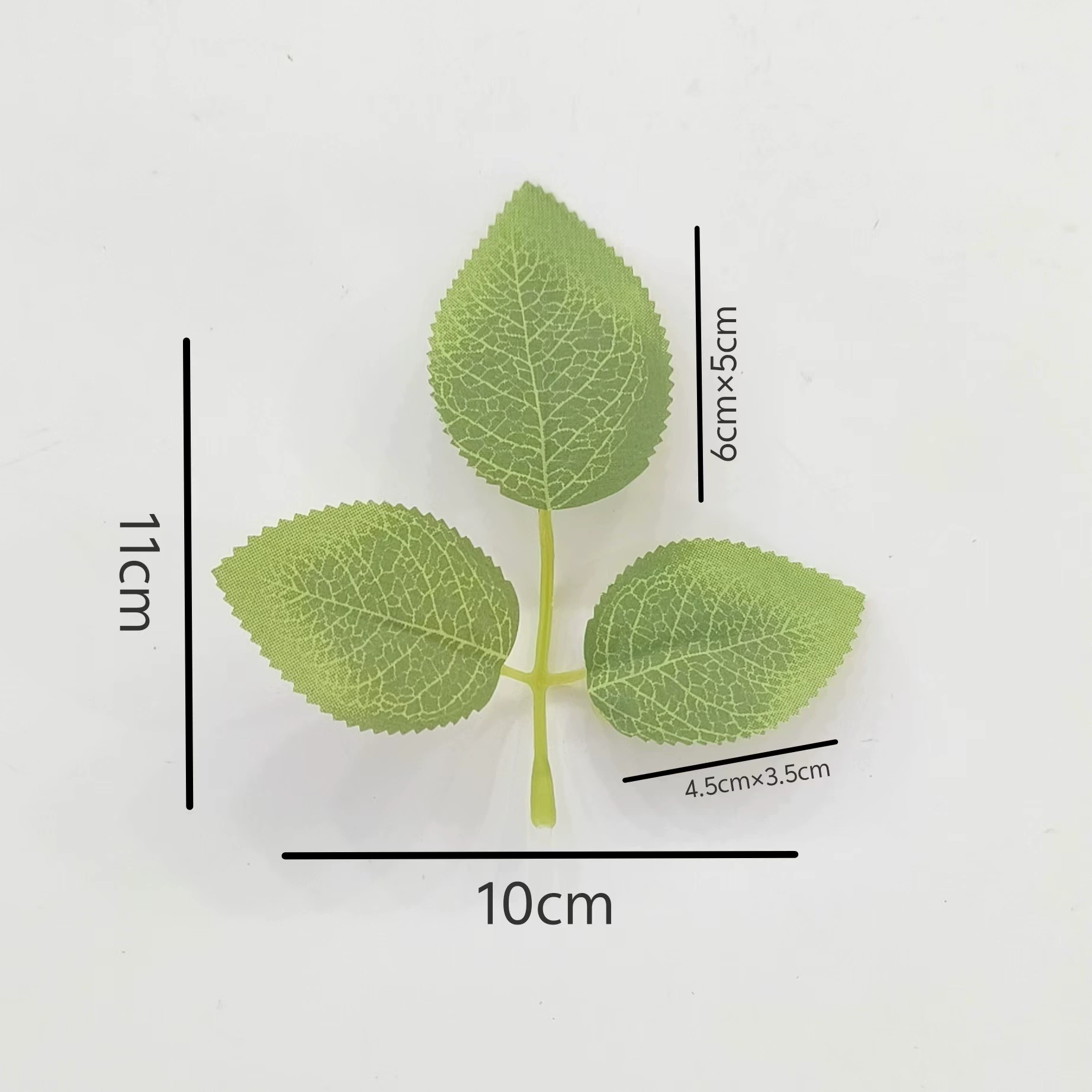 Factory green leaves artificial plant with 3-prong 5-prong 6-prong rose leaf artificial plant accessory rose leaf