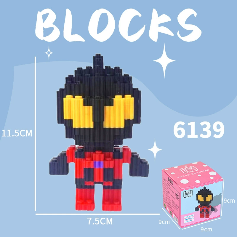 Cartoon Building Block Toy Set, Mini Constructor Doll, 9×9×9 cm, Assorted Character Designs