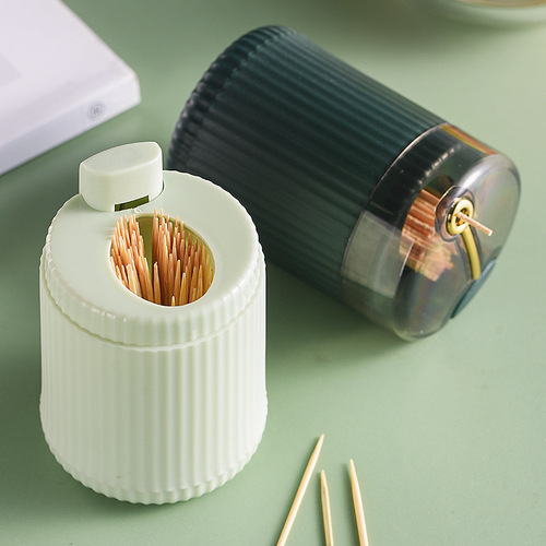 Toothpick tube advertising logo manufacturer wholesale toothpick bottle hotel creative light luxury plastic automatic push toothpick box