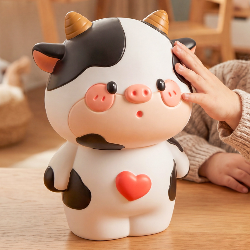 Cow-Shaped Piggy Bank Can Be Used as a Creative Gift for Boys, Girls, Children, and Adults for Saving Money and Storing Change during Holidays Cow-Shaped Piggy Bank Can Be Used as a Creative Gift for Boys, Girls, Children, and Adults for Saving Money and Storing Change during Holidays