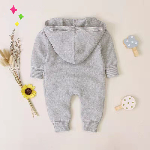Baby knitted jumpsuit spring and autumn newborn clothing male and female baby sweater cute warm crawling clothes
