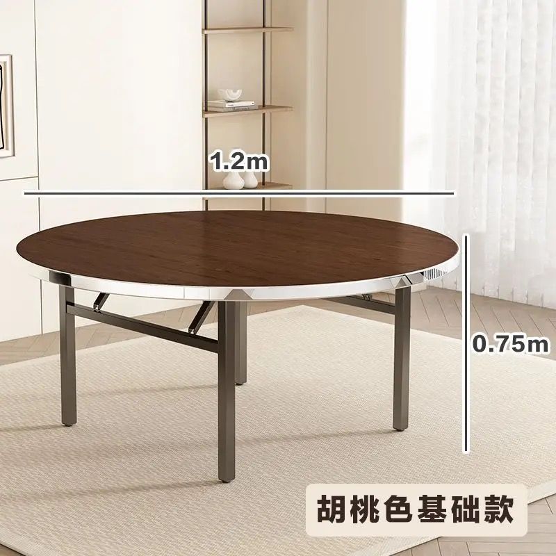 Mesa de comedor de madera sólida mesa redonda doméstica comercial plegable mesa giratoria de comedor hotel banquete gran mesa redonda mesa de comedor
