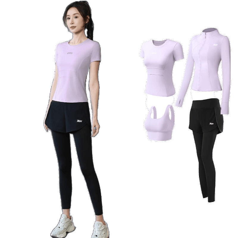 Trajes de yoga para mujeres de verano ropa deportiva suelta rápida ropa seca para correr trajes de mujeres de la mañana comercio al por mayor