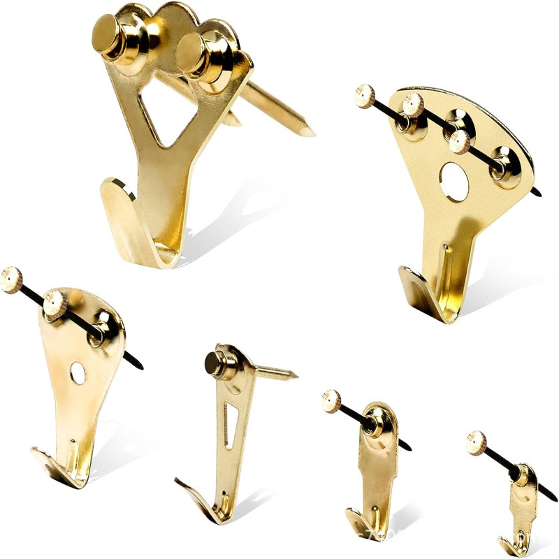 Cross-Border Supply Direct Supply German-Style Photo Frame Hook Small Hardware Hanging Clothes Bag Clock Key Hook Combination Set