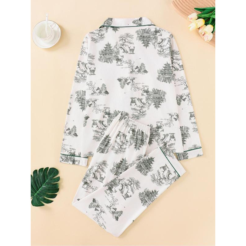 4B 2872436 comercio exterior Aliexpress nueva ropa doméstica transfronteriza de mujer impresión de cuerpo completo botón