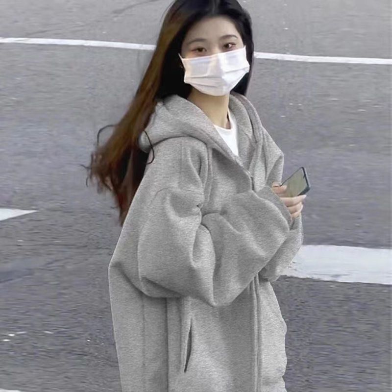 外套女潮ins秋季学生韩版长袖ins上衣百搭女装2025新款连帽卫衣女|undefined