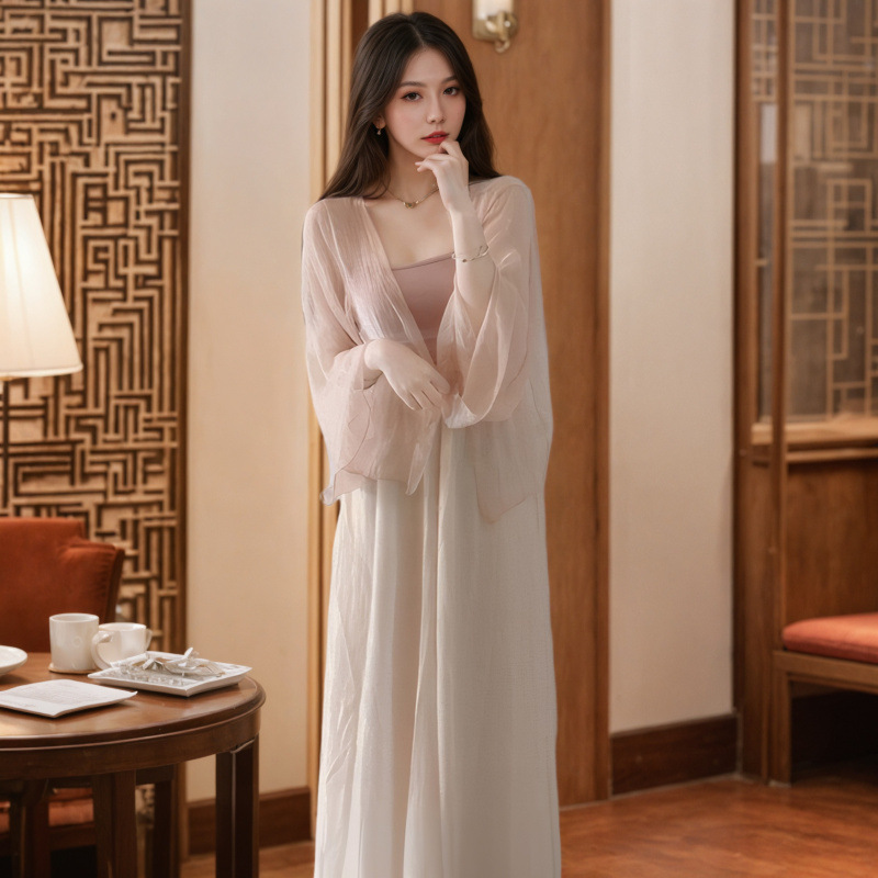 新しい中国風のスカート、中国風の婦人服、高級小柄ドレス、改良された漢服、女性用スリーピーススーツ|undefined