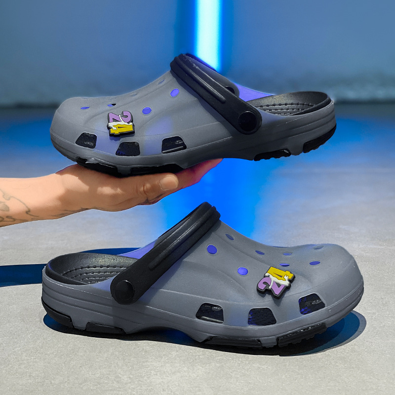 Zapatos con agujeros de gelatina, zapatillas Baotou de gran marca del mismo estilo, sandalias antideslizantes casuales para hombres, zapatos de vadeo con suela gruesa