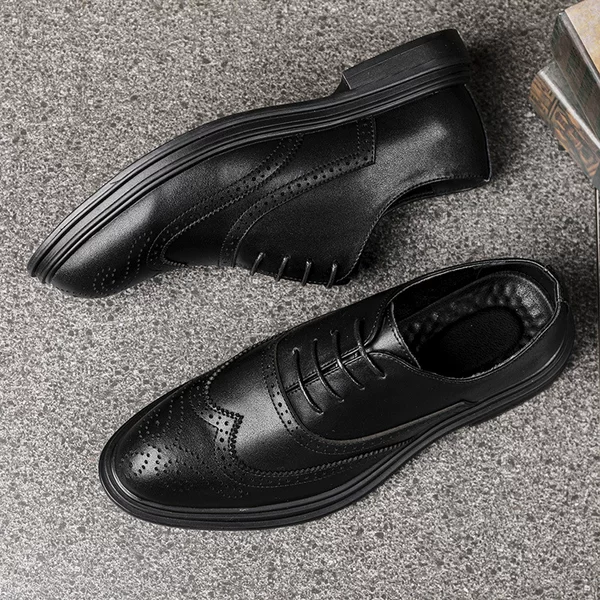 Brogue Men's Shoes, Carved Leather Shoes for Young Men, Business Formal Leather Shoes, Wedding Groom Shoes, Gentleman's Young Leather Shoes