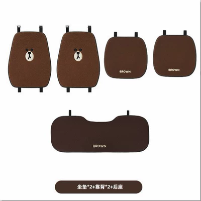 Seat cushion, seat cover – Brown Bear Car Seat Cushion Winter - brown-cushion2backrest2rear-seat