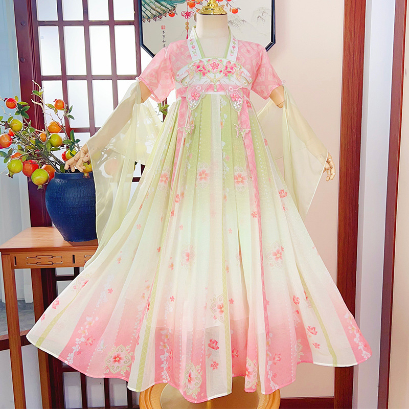 2025 New Hanfu Girls Summer Skirt Ancient Chinese Style Super Fairy dress Children's Ancient Tang Suit Summer 2025 New Hanfu Girls Summer Skirt Ancient Chinese Style Super Fairy dress Children's Ancient Tang Suit Summer