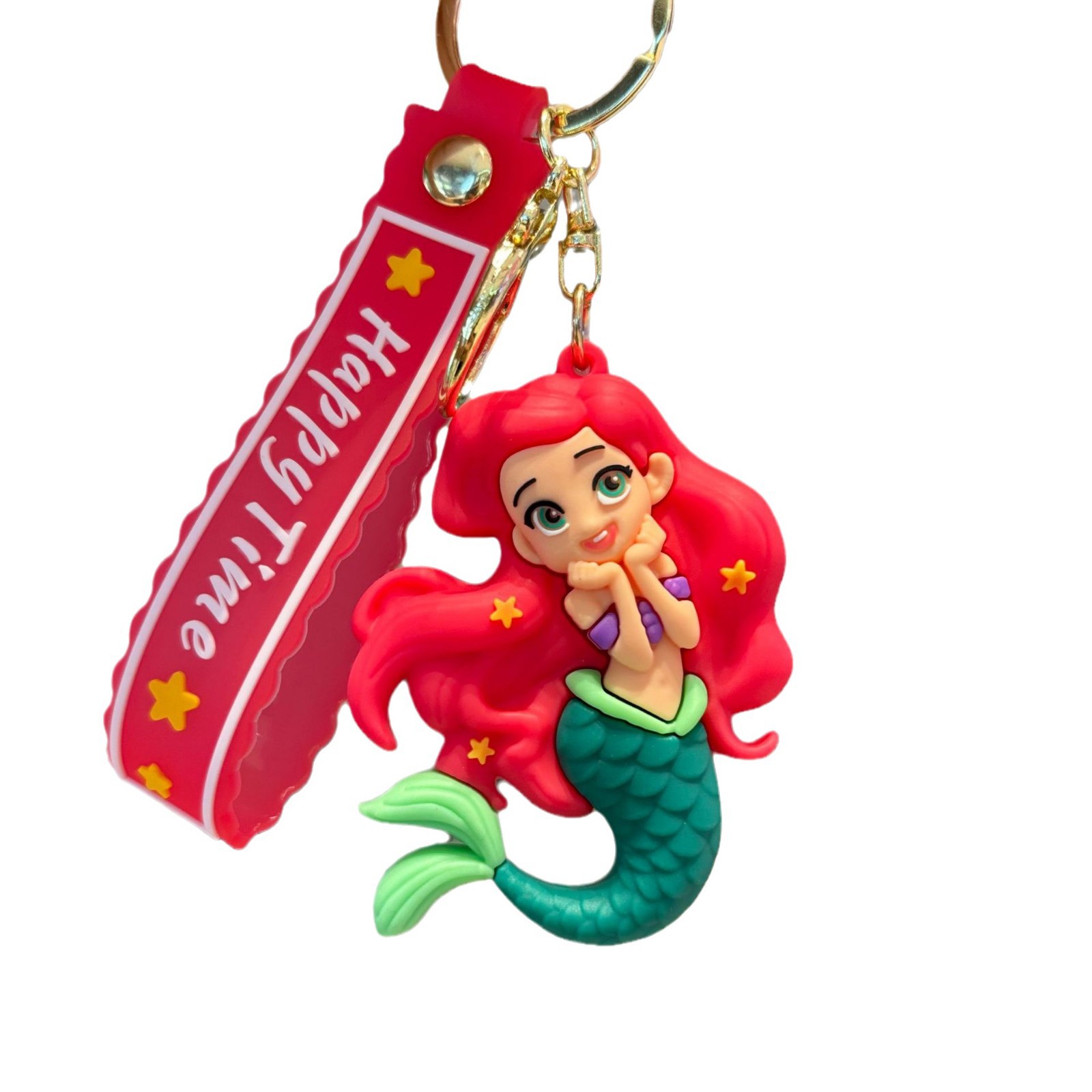 Caricatura sirena llavero colgante Blancanieves lindo muñeca llavero de coche muñeca regalo pequeño