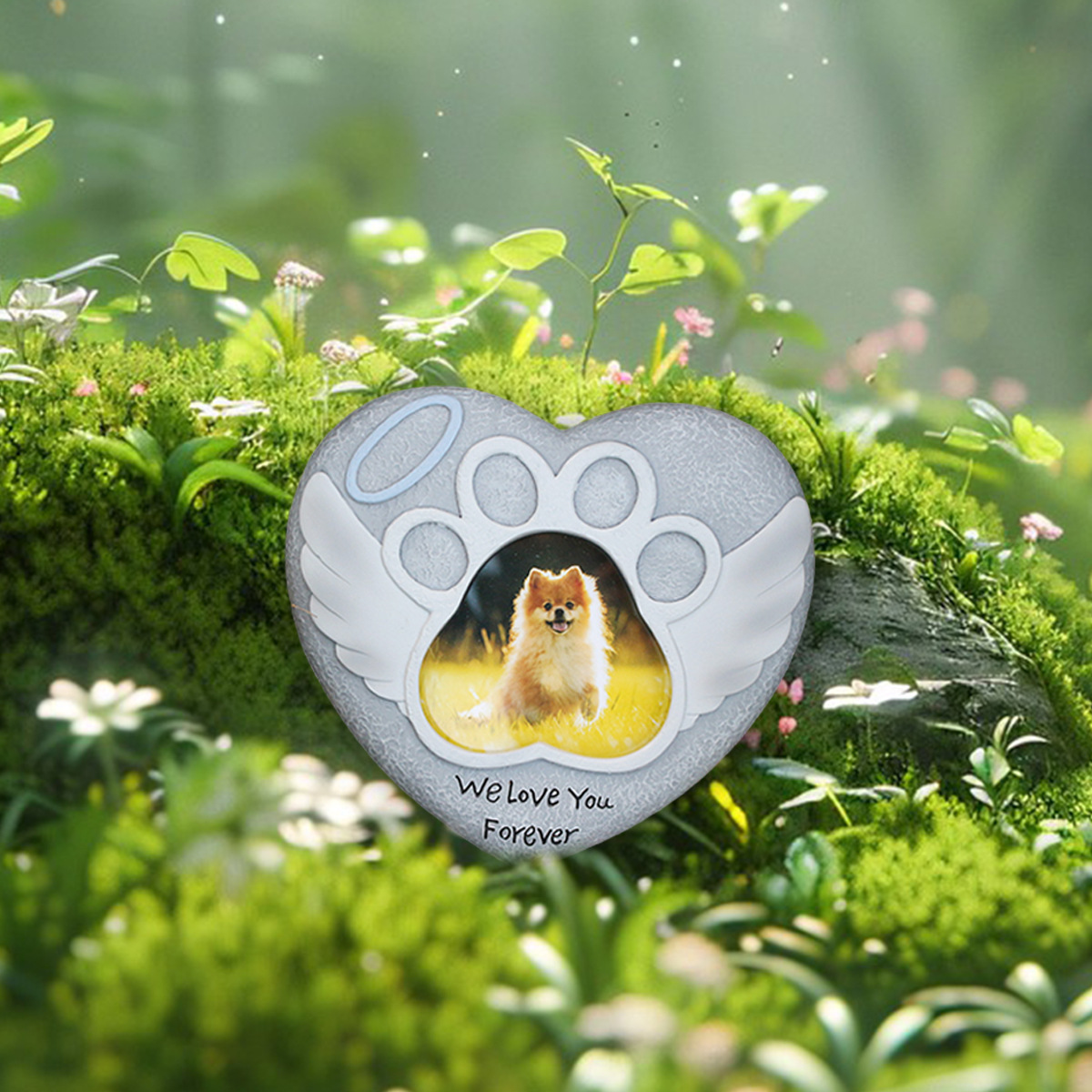 Pet Memorial Stone for Dog or Cat Sympathy Gift Outdoor Display Graveyard Mark Dog Heart Shape Outdoor Tombstone