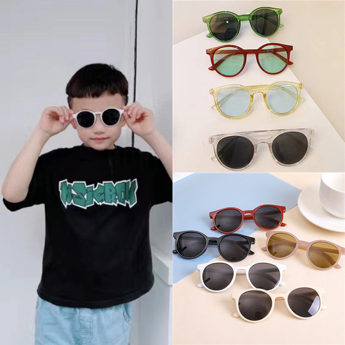 Trendy Street Style Catwalk Glasses Children's Sunglasses Jelly Color Trendy Personalized Sunglasses Beach Glasses Manufacturer Delivers