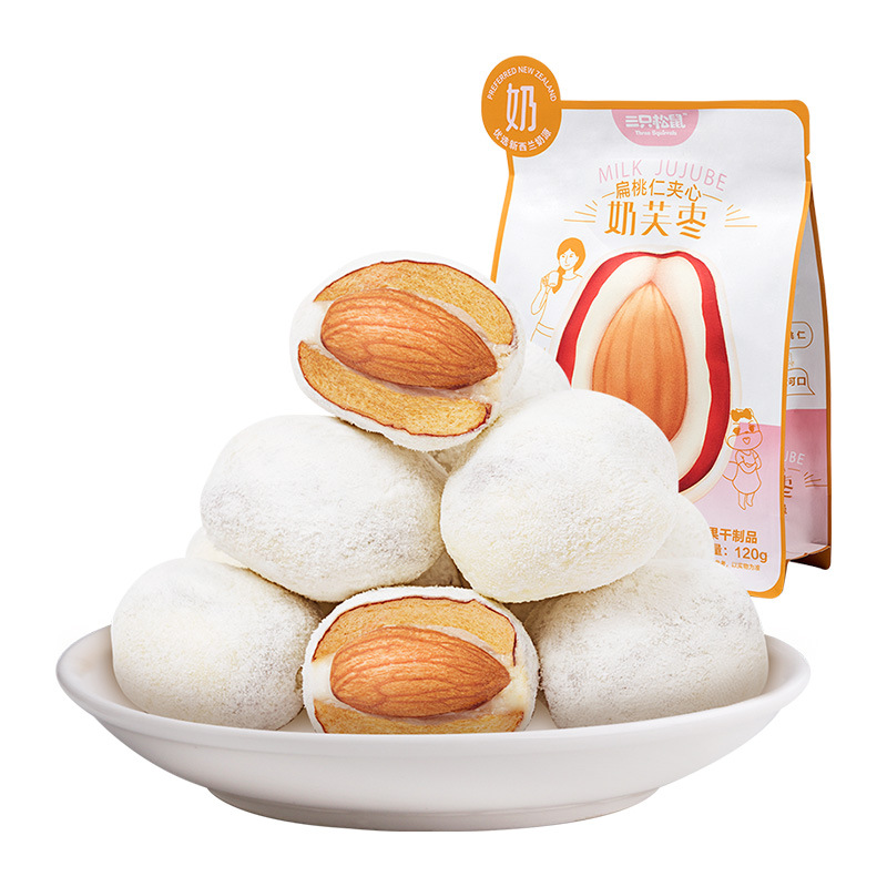 [아몬드샌드위치 우유대추 120gx2봉] 인터넷 연예인 핫스타일