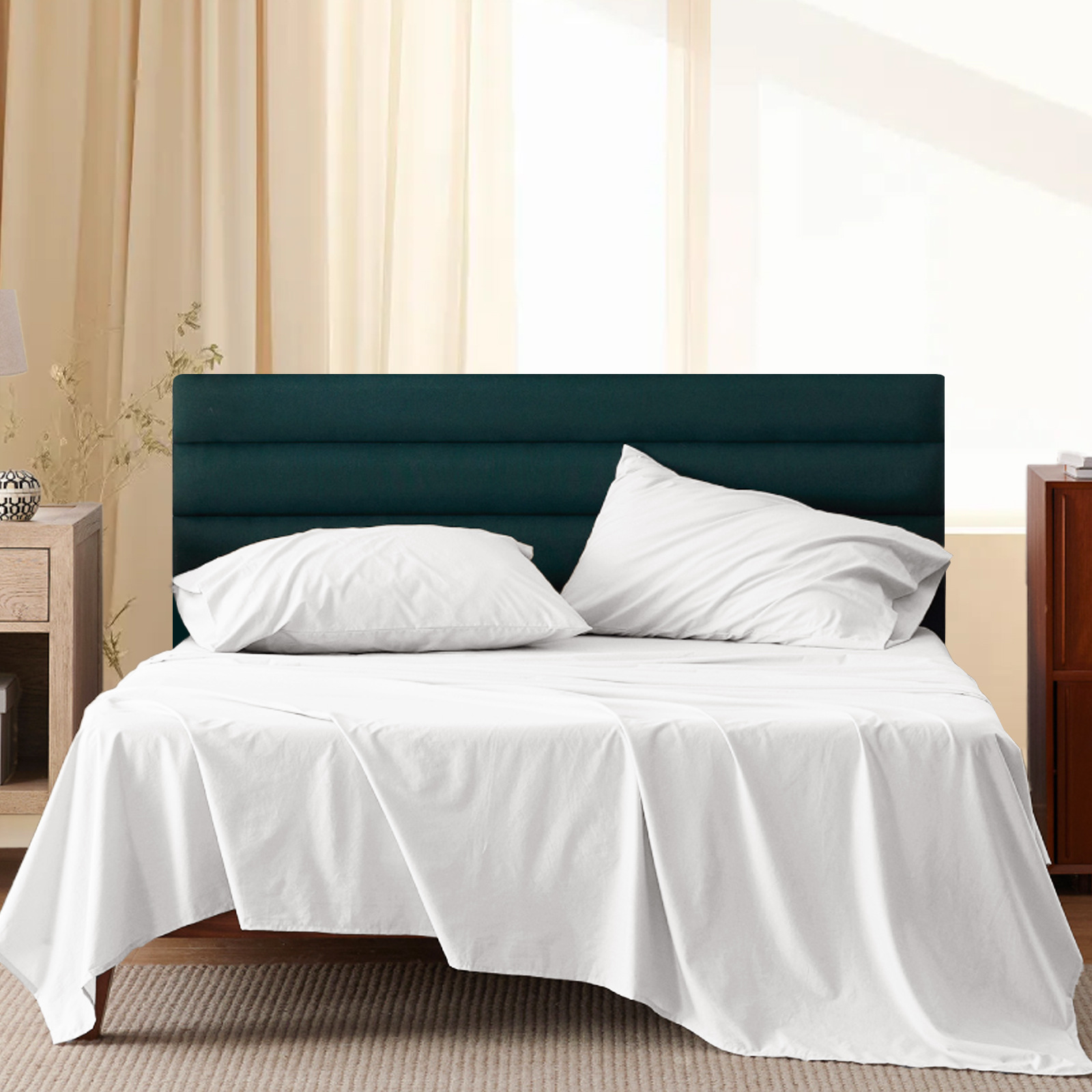 Exportación transfronteriza estilo nórdico japonés de cuatro piezas ropa de cama simple algodón algodón puro color sólido cuatro piezas B & B