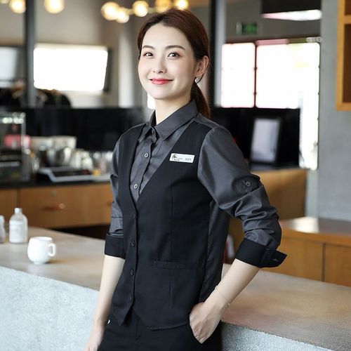 Bartender work clothes KTV bar waiter uniform hot pot waiter long-sleeved Western restaurant spring and summer clothing for women