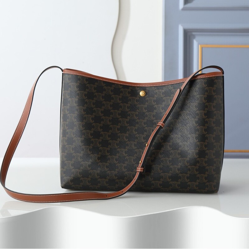 2025 New Model Cowhide Monogram Tote Bag for Women, Genuine Leather Shoulder and Crossbody Bag with a High-End Niche Design, Hobo Bag