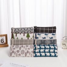 现货批发帆布化妆包卡通学生笔袋零钱包 女士手拿便携洗漱收纳包