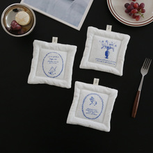 美作元素法式布艺杯垫ins风隔热垫咖啡杯垫南法美食拍照白色餐垫