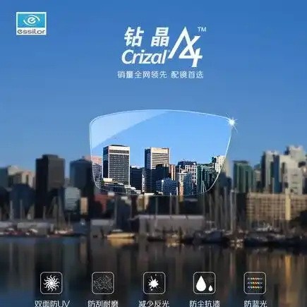 正品依视路钻晶A4防蓝光近视眼镜片1.67膜岩1.74膜洁非球面眼镜片|undefined