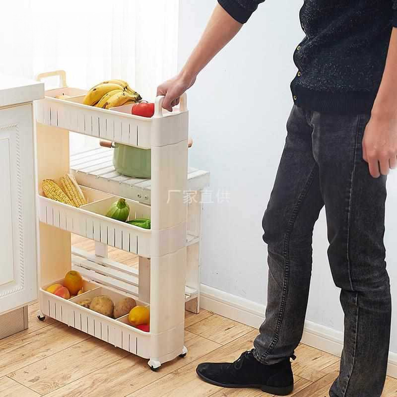 Centimeter Bathroom Sandwich Rack Narrow Refrigerator Kitchen Bathroom Mobile Floor-Standing Kitchen Storage Rack