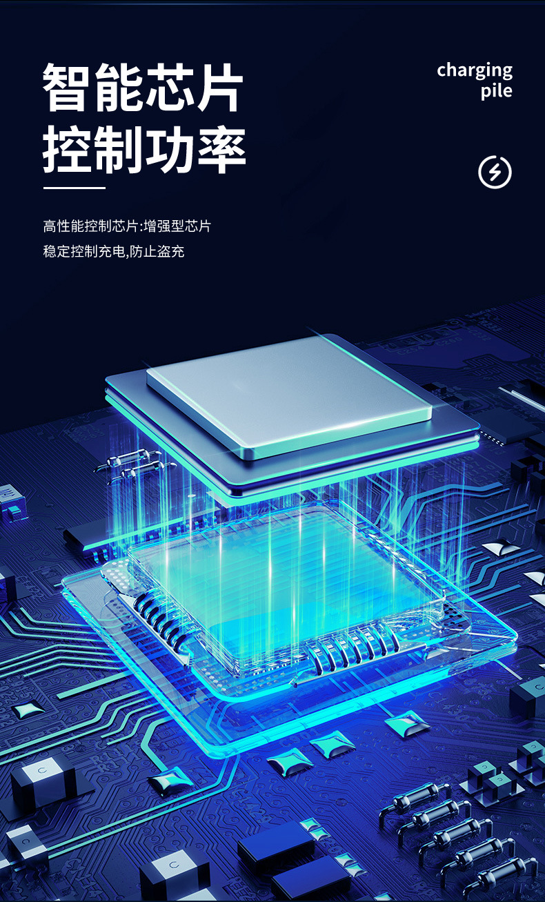 14KW dual-port AC charging station for electric vehicles, featuring smart charging with QR code and card payment, and a color display screen