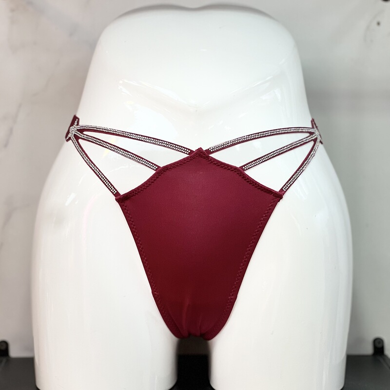 Foreign Trade New Women's Sexy Hot Diamond Underwear, Personalized Design Briefs, Pure Color Thong Underwear