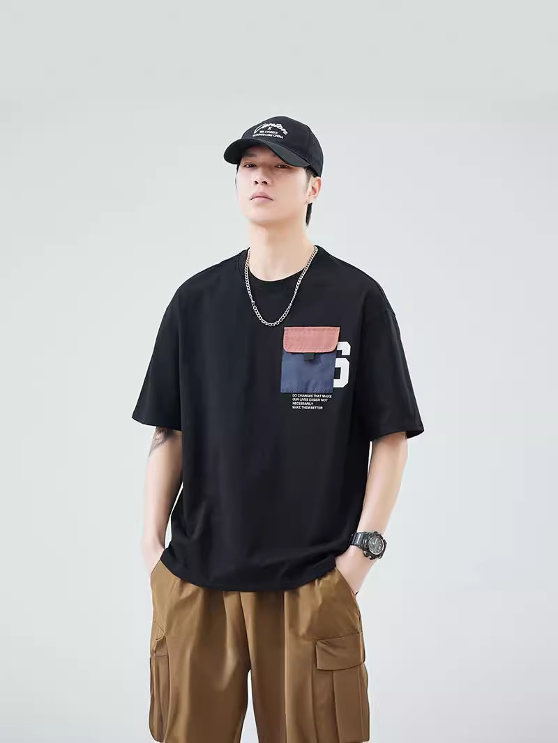 Camiseta de hombre Danbaoni, verano 2025, nueva, estilo japonés, marca de moda, estampado de letras, camiseta holgada